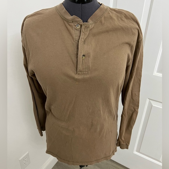 PURITAN Men's Brown Henley Shirt Size M - Picture 2 of 9